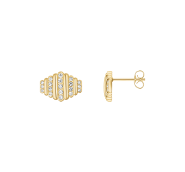 Rosefield staal vergulde oorknoppen Striped Studs JESSG-J1282