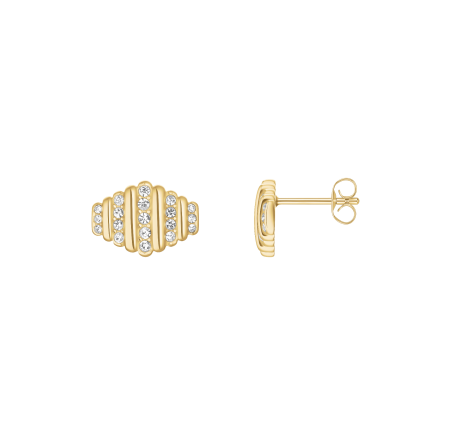 Rosefield staal vergulde oorknoppen Striped Studs JESSG-J1282