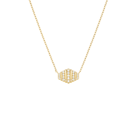 Rosefield staal verguld choker met zirkonia Striped Crystal Small Pendant Necklace Gold JNSPG-J1284