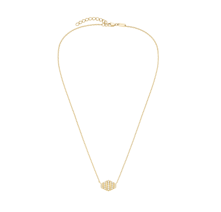 Rosefield staal verguld choker met zirkonia Striped Crystal Small Pendant Necklace Gold JNSPG-J1284