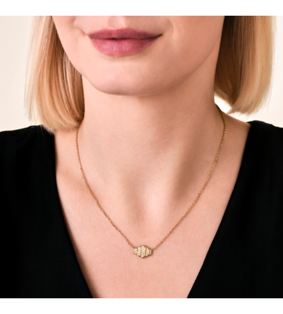 Rosefield staal verguld choker met zirkonia