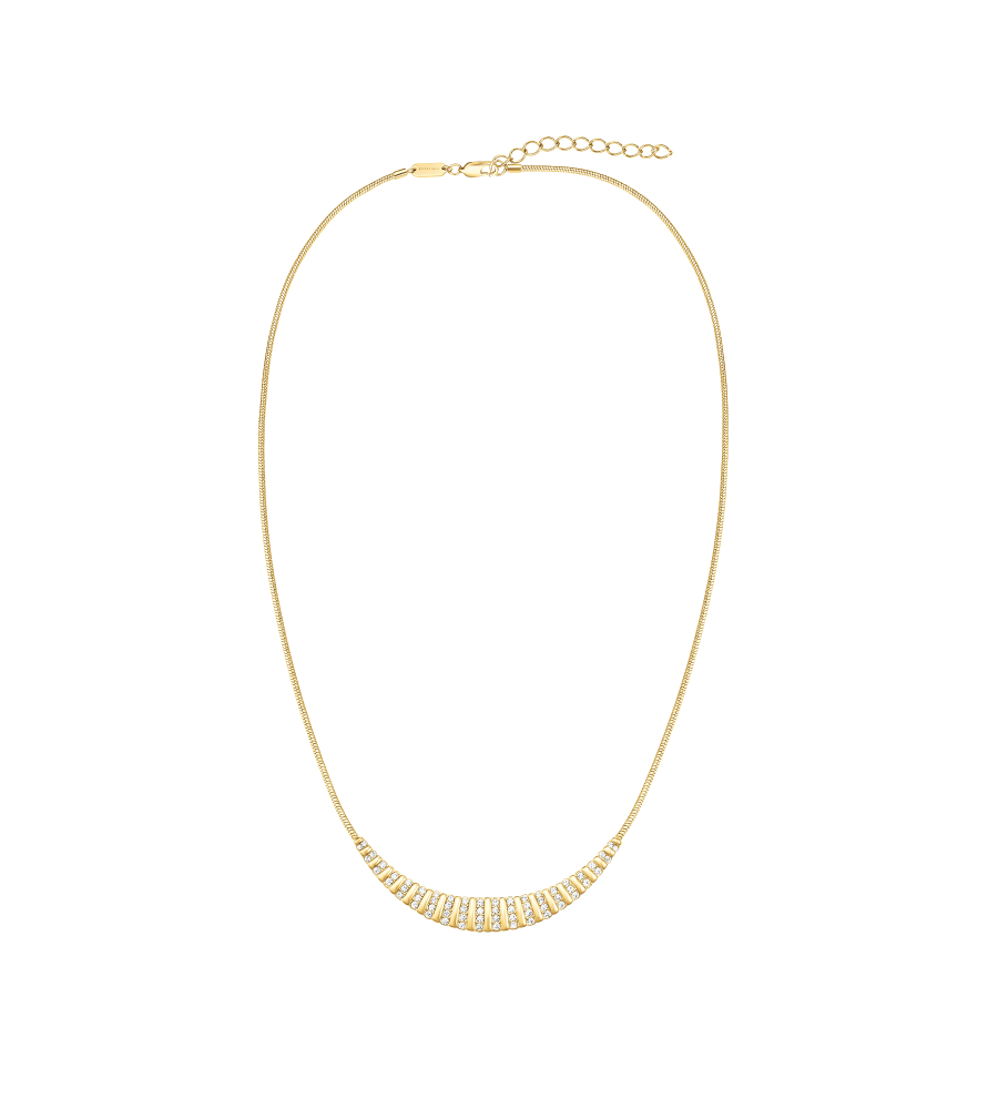 Rosefield staal verguld choker met zirkonia