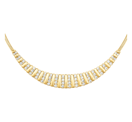 Rosefield staal verguld choker met zirkonia Striped Crystal Slate Necklace Gold JNSSG-J1286