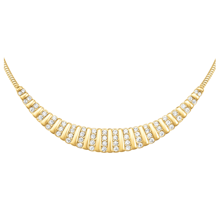 Rosefield staal verguld choker met zirkonia Striped Crystal Slate Necklace Gold JNSSG-J1286