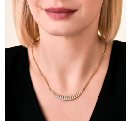 Rosefield staal verguld choker met zirkonia Striped Crystal Slate Necklace Gold JNSSG-J1286