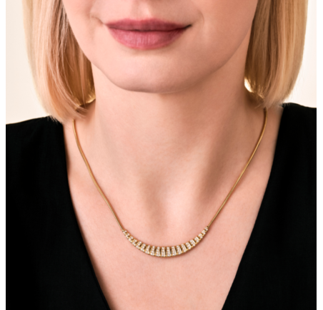 Rosefield staal verguld choker met zirkonia Striped Crystal Slate Necklace Gold JNSSG-J1286