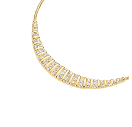 Rosefield staal verguld choker met zirkonia Striped Crystal Slate Necklace Gold JNSSG-J1286