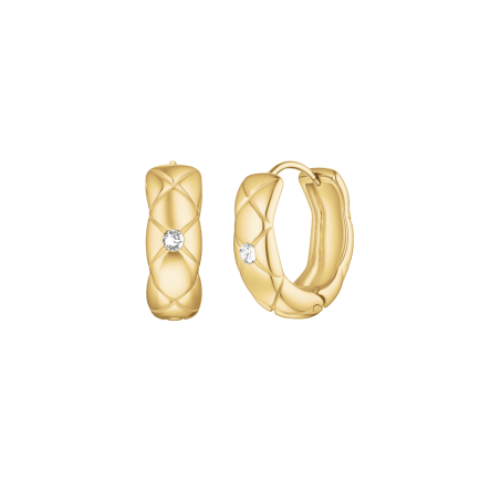 Rosefield staal vergulde creolen Crystal Star Oval Hoops  JECHG-J1353