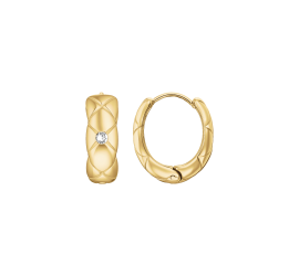 Rosefield staal vergulde creolen Crystal Star Oval Hoops  JECHG-J1353