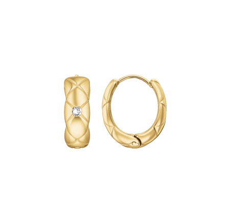 Rosefield staal vergulde creolen Crystal Star Oval Hoops  JECHG-J1353