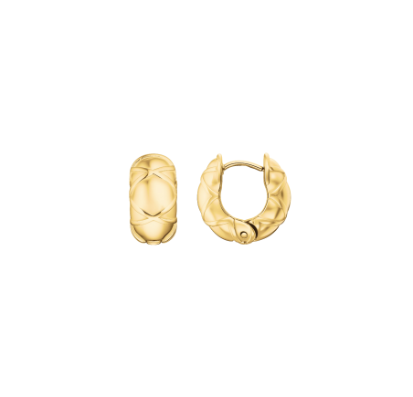 Rosefield staal vergulde creolen Crystal Star Texture Hoops  JEDHG-J1352