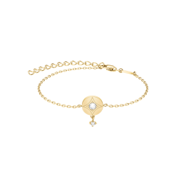 Rosefield staal vergulde slavenarmband zirkonia Diamond Star Coin Bracelet JBDCG-J1358