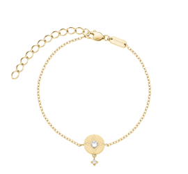 Rosefield staal vergulde slavenarmband zirkonia Diamond Star Coin Bracelet JBDCG-J1358