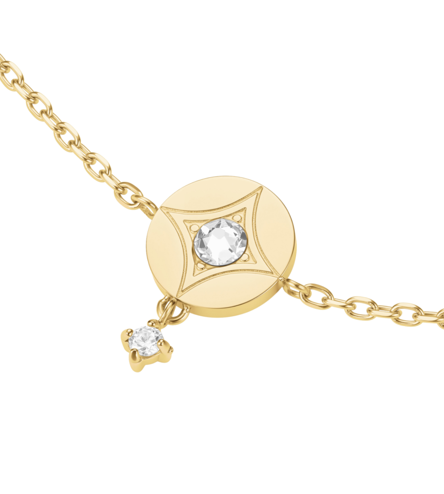 Rosefield staal vergulde armband zirkonia