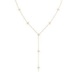 Rosefield staal verguld choker met zirkonia Diamond Star Long Necklace JNDLG-J1357