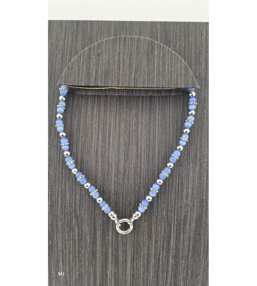 Zinzi collier met blauwe kralen