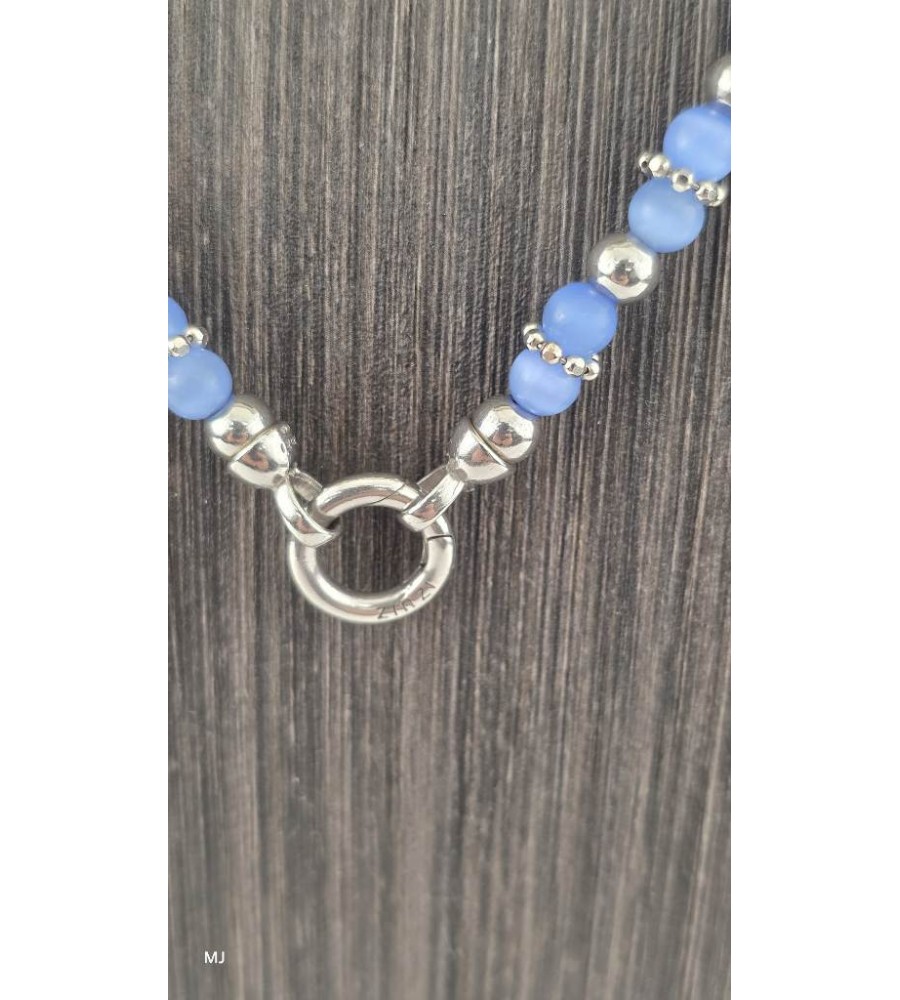 Zinzi collier met blauwe kralen