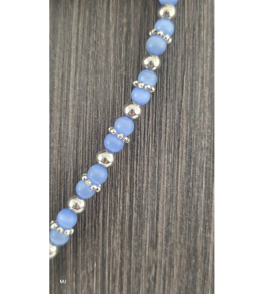 Zinzi collier met blauwe kralen