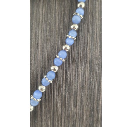 Zinzi collier met blauwe kralen