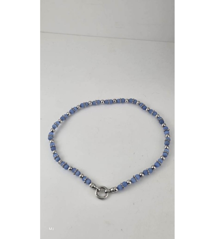 Zinzi collier met blauwe kralen