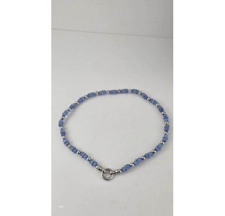 Zinzi collier met blauwe kralen