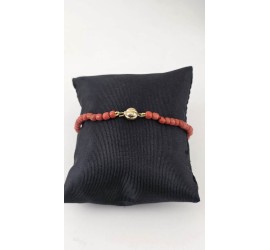 Bloedkoralen armband met gouden slot