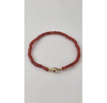 Bloedkoralen armband met gouden slot