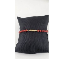 Bloedkoralen armband met gouden slot