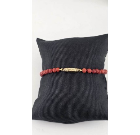 Bloedkoralen armband met gouden slot