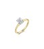 Gouden  damesring ovaal solitair met lab grown diamant VBLR011