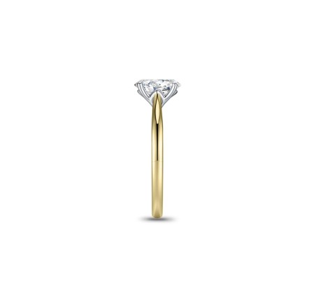 Gouden  damesring ovaal solitair met lab grown diamant VBLR011
