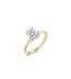 Gouden  damesring ovaal solitair met lab grown diamant VBLR011
