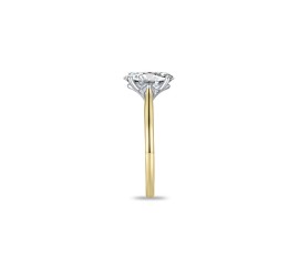 Gouden  damesring ovaal solitair met lab grown diamant VBLR011