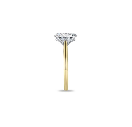 Gouden  damesring ovaal solitair met lab grown diamant VBLR011