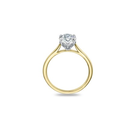 Gouden  damesring ovaal solitair met lab grown diamant VBLR011