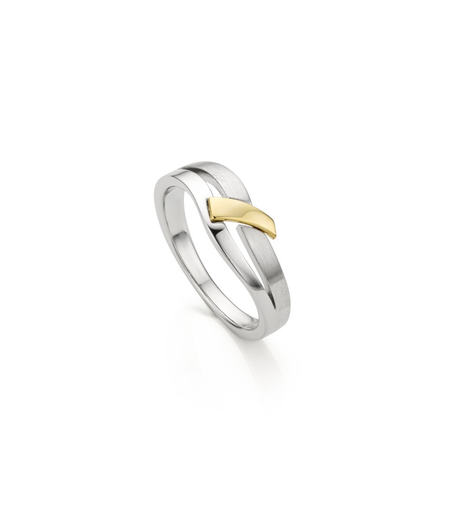 Zilveren ring met goud