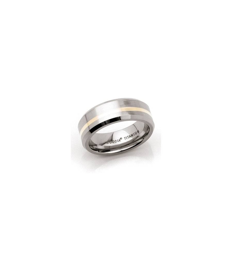 Boccia titanium ring met goud Boccia titanium ring met goud