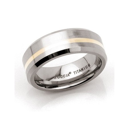 Boccia titanium ring met goud