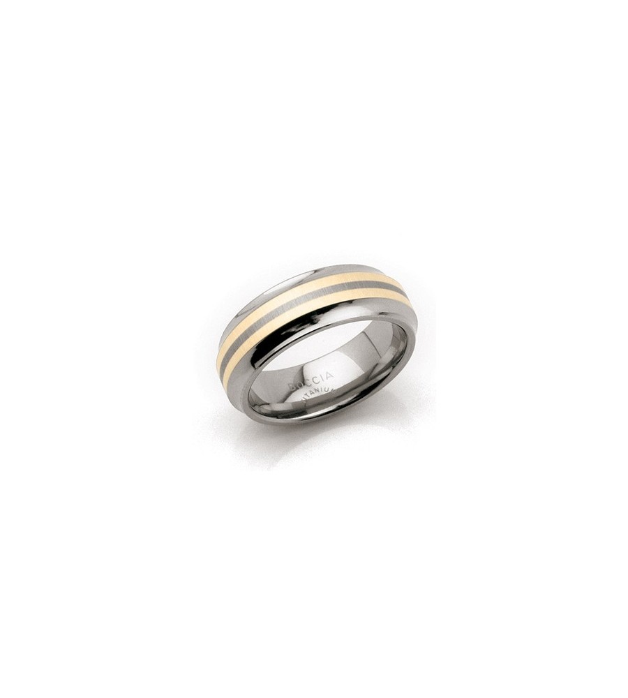 Boccia titanium ring met goud