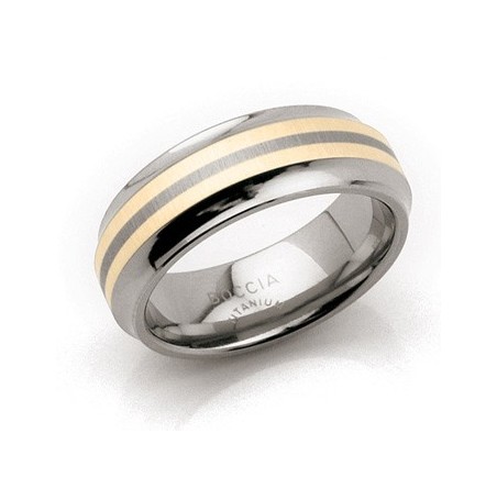 Boccia titanium ring met goud